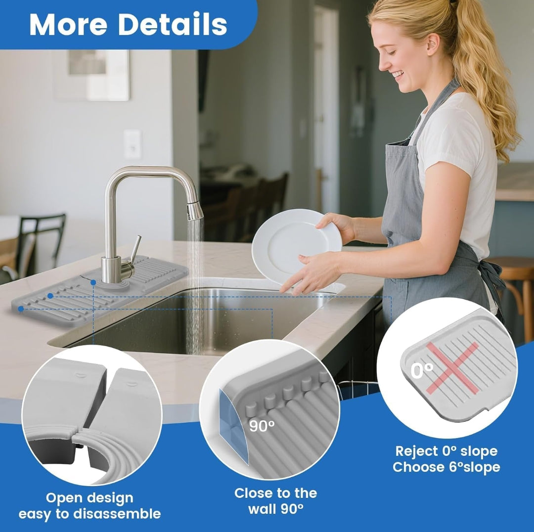 Silicone Faucet Drain Organizer Mat