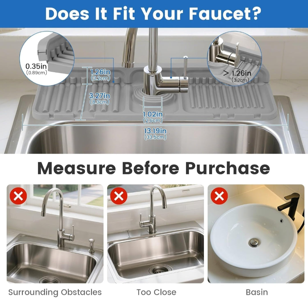 Silicone Faucet Drain Organizer Mat