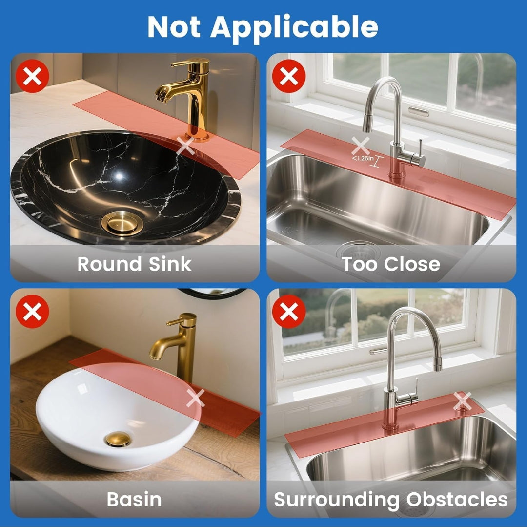 Silicone Faucet Drain Organizer Mat