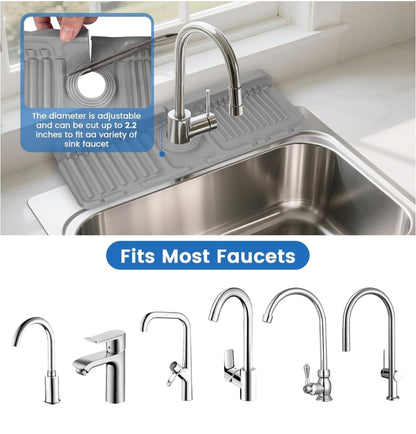 Silicone Faucet Drain Organizer Mat